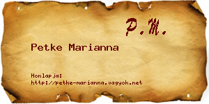 Petke Marianna névjegykártya